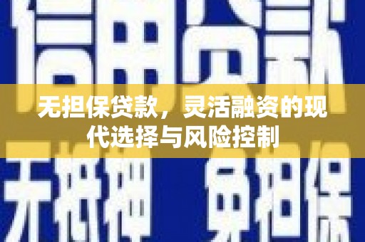 玉井无担保贷款，灵活融资的现代选择与风险控制