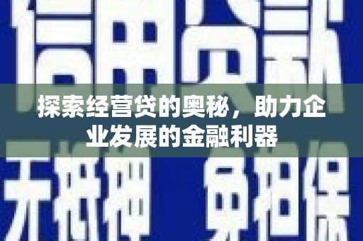 玉井探索经营贷的奥秘，助力企业发展的金融利器