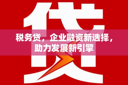 玉井税务贷，企业融资新选择，助力发展新引擎