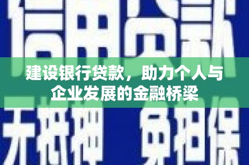玉井建设银行贷款，助力个人与企业发展的金融桥梁