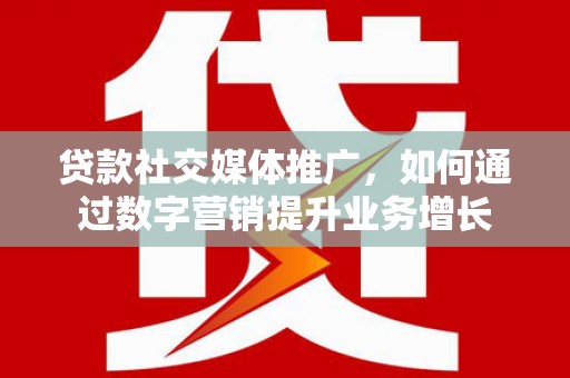 玉井贷款社交媒体推广，如何通过数字营销提升业务增长
