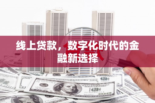 玉井线上贷款，数字化时代的金融新选择